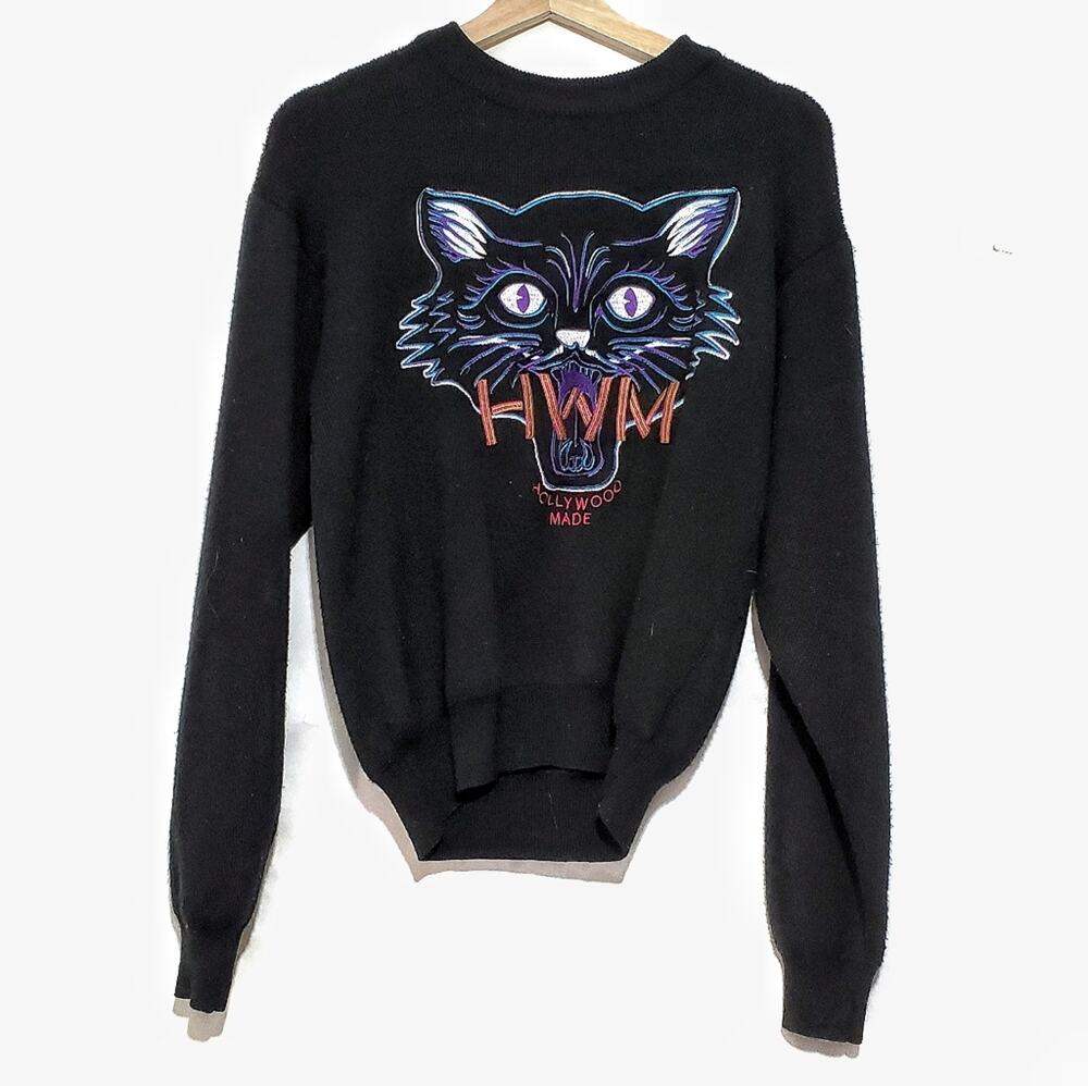 HWM | Embroidered Tiger Soft Wool Blend Sweater